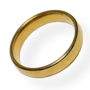 (8) Slender Minimalist Gold Tone Tarnish Resistant Stainless Steel Wedding Band